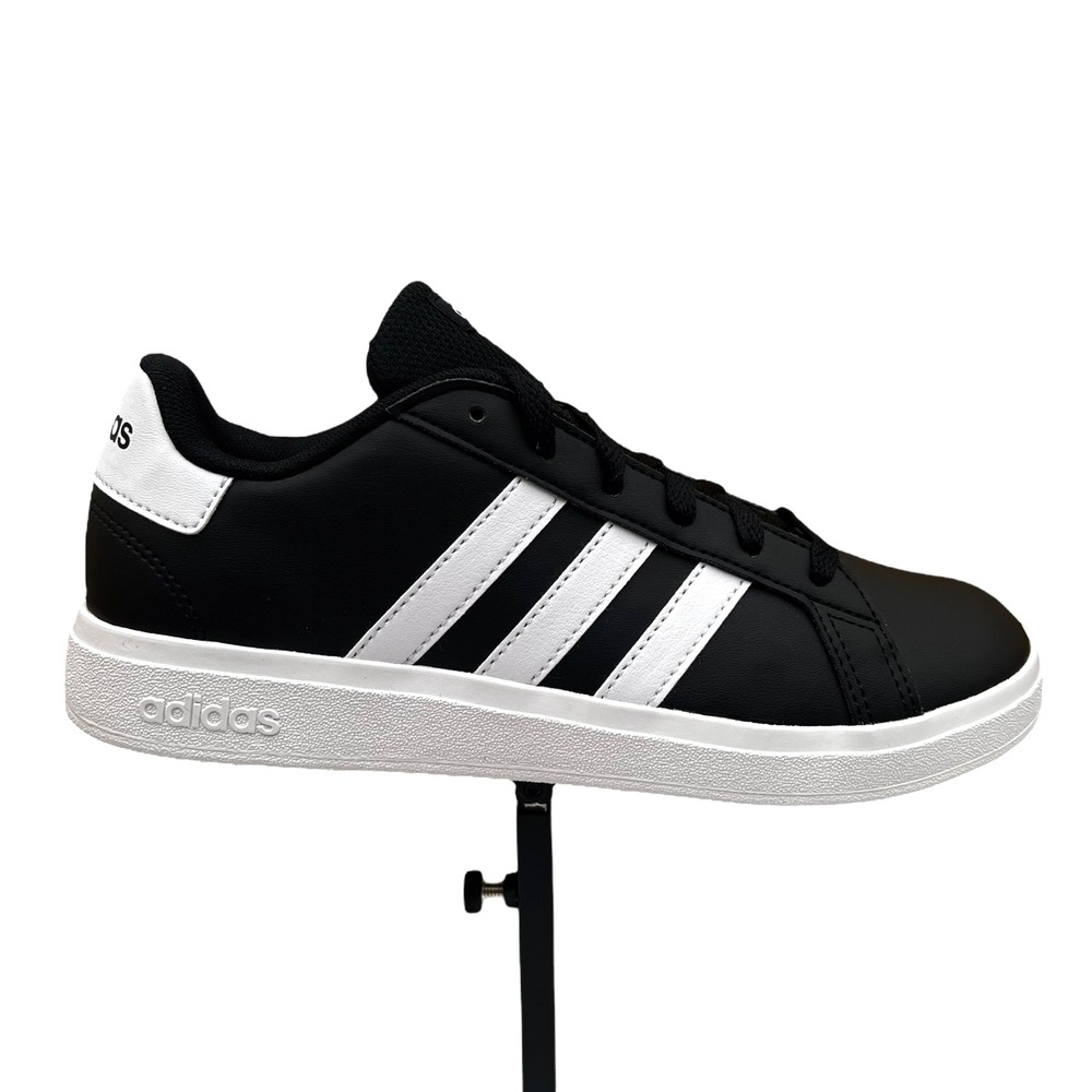 adidas Grand Court 2.0 Youth Boys Girls Sneaker Size 4 Black-White Low Top Shoes - Picture 11 of 12